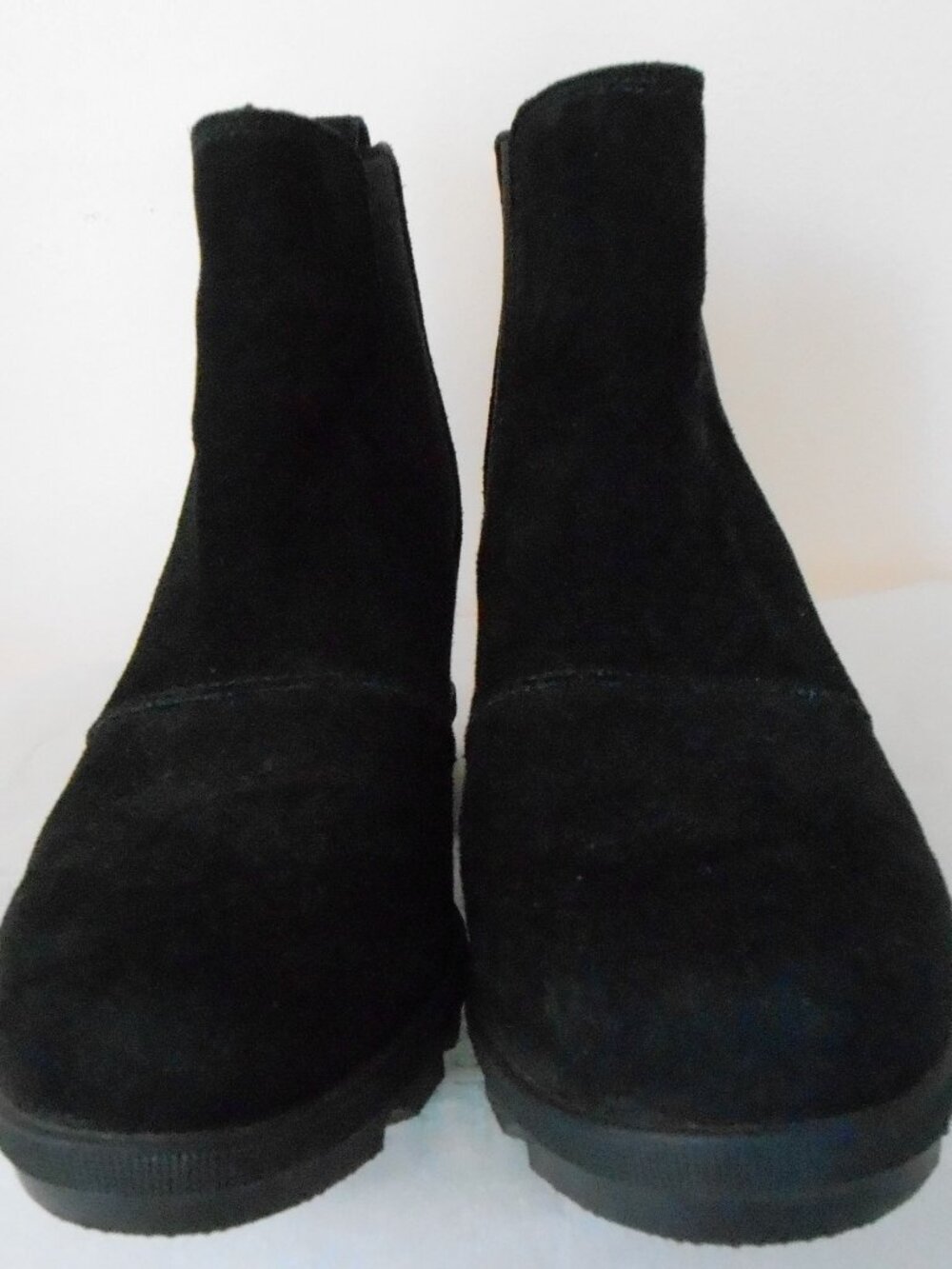 Sorel Joan of Arctic Wedge II Chelsea Women's Black Suede Ankle Boots Size-7.5